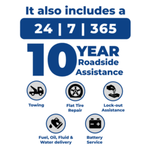24/7/365 10 Year Roadside Assistance 